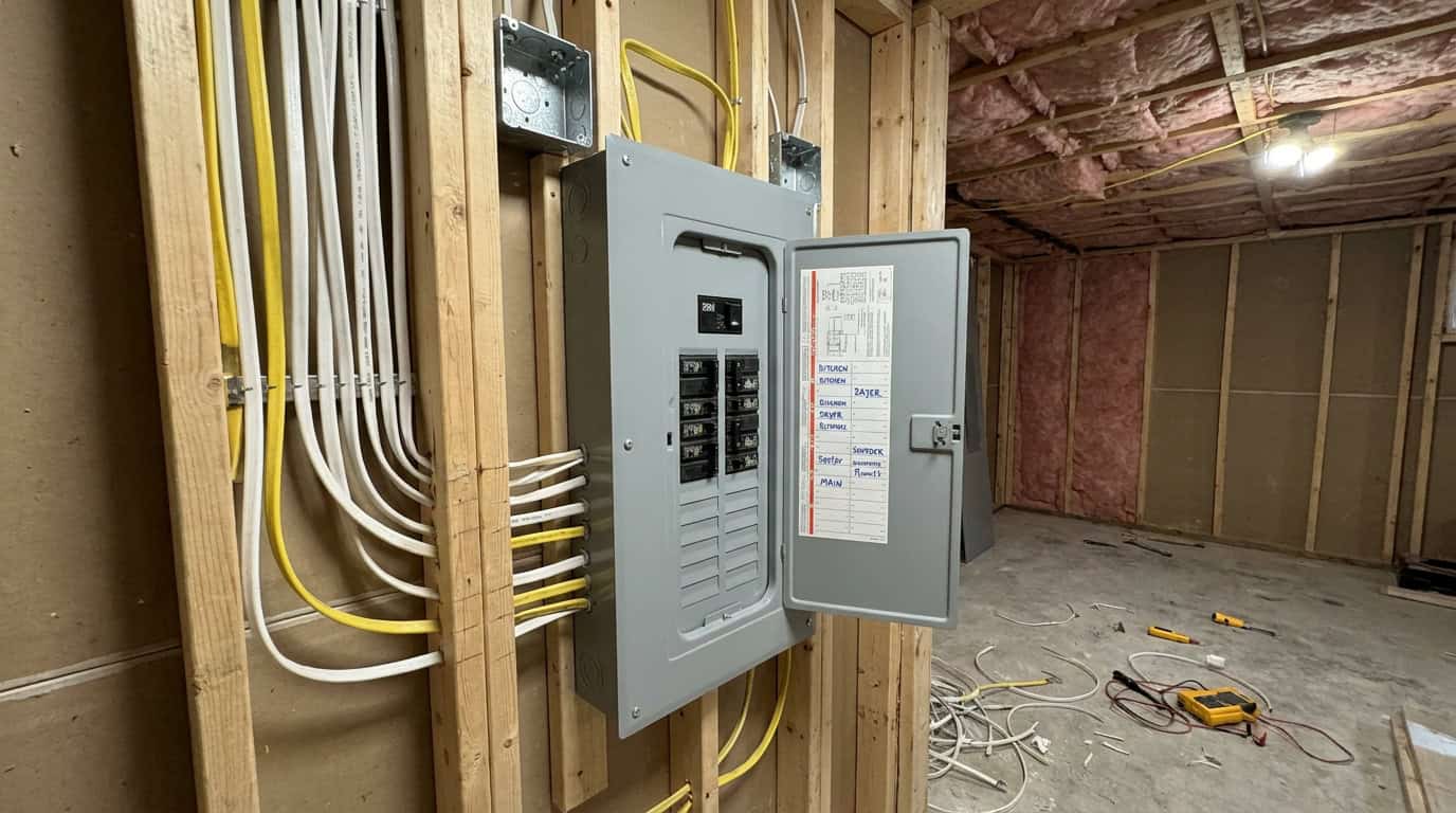 200 Amp Service Upgrade Toronto 3 Newly installed 200 amp residential electrical panel with organized breaker wiring and modern load centre